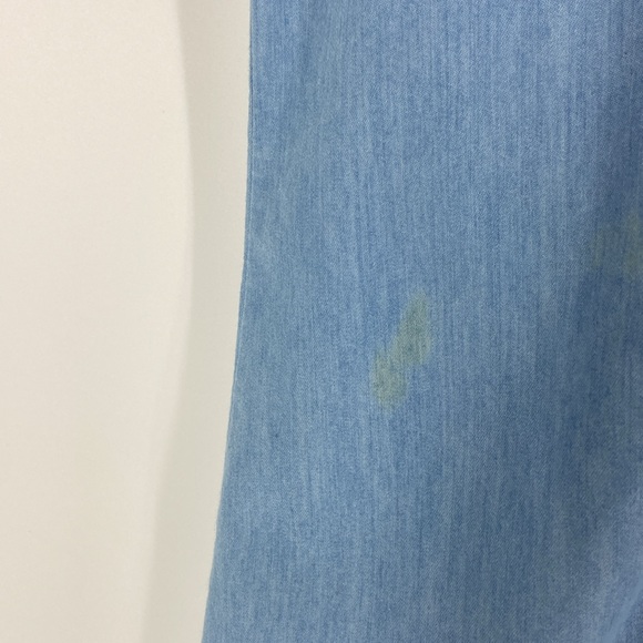 Denim sleeveless chambray lightweight button front short dress or tunic Large - Picture 10 of 14